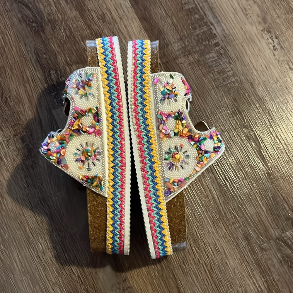 Platform double buckle sparkly sandals - Picture 2 of 3